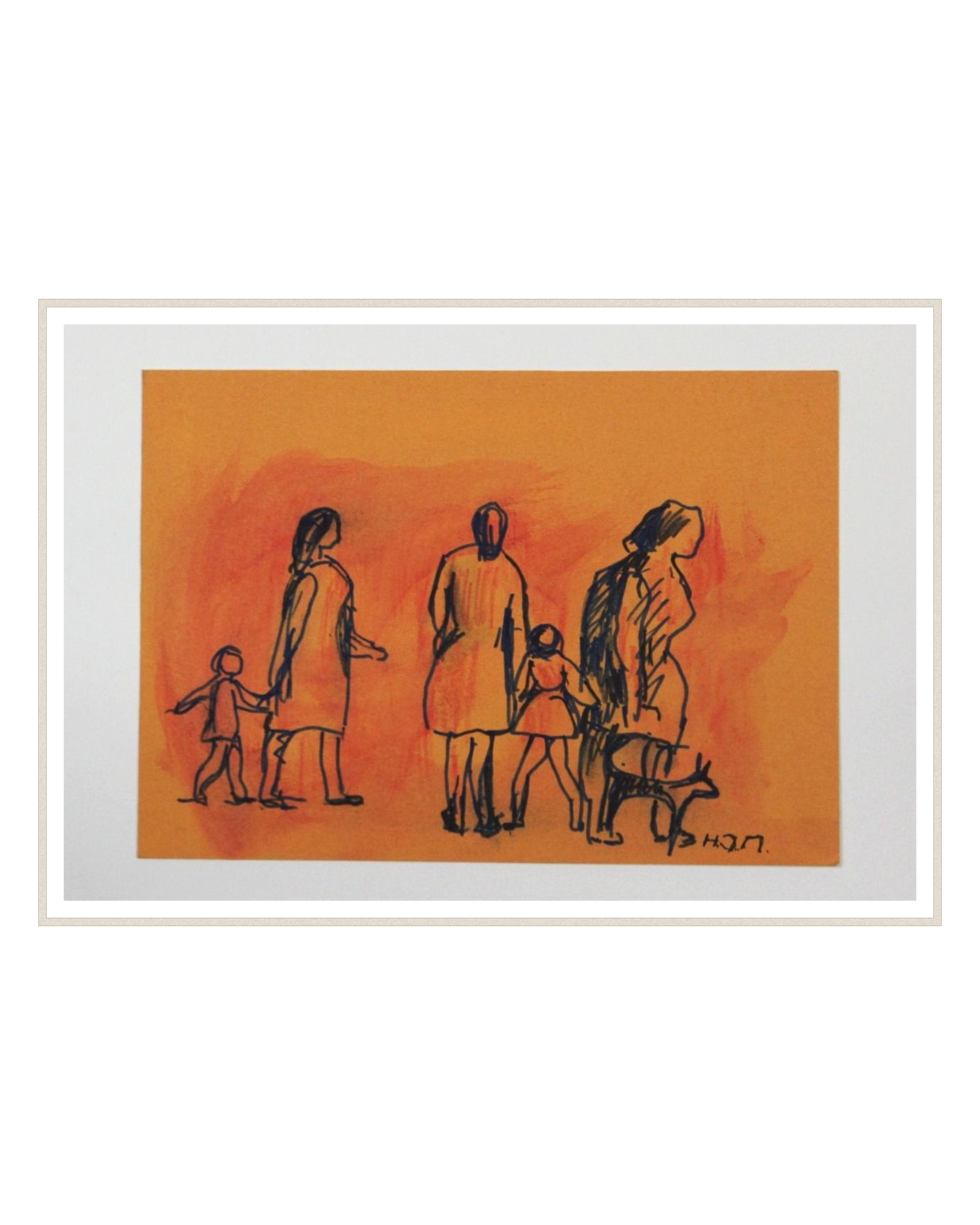 Menschengruppe in Orange – More views 1