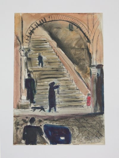 Auf der Treppe